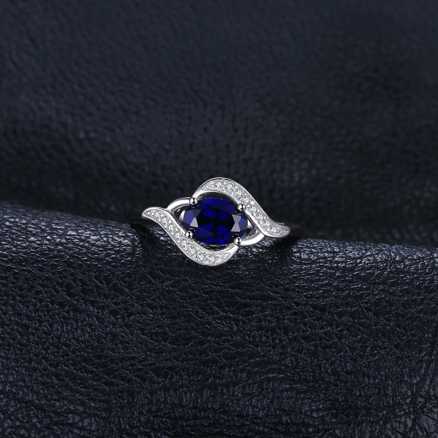 JewelryPalace Celestial Halo Sapphire Ring