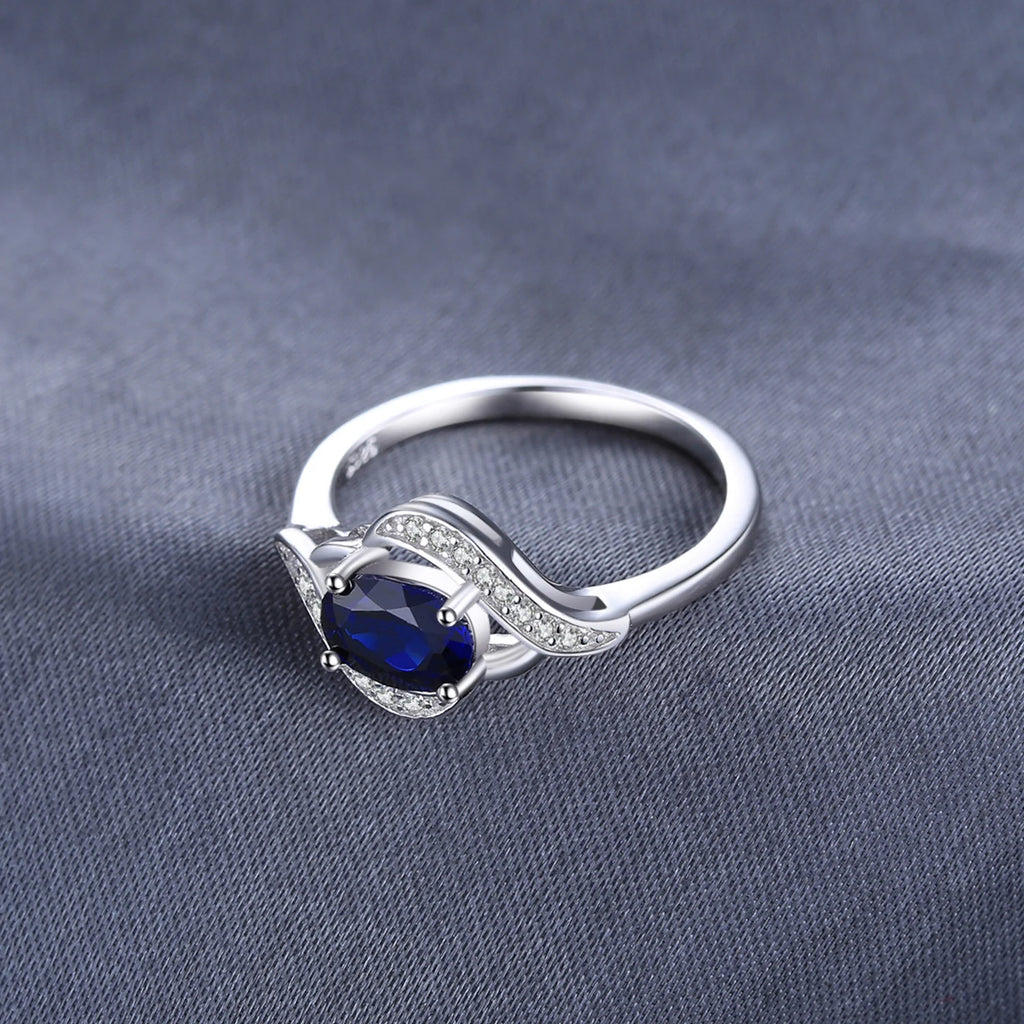 JewelryPalace Celestial Halo Sapphire Ring