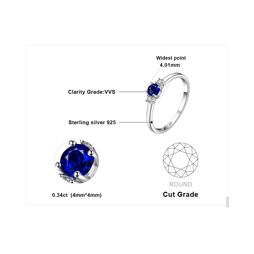 JewelryPalace Trinity Blue Sapphire Promise Ring