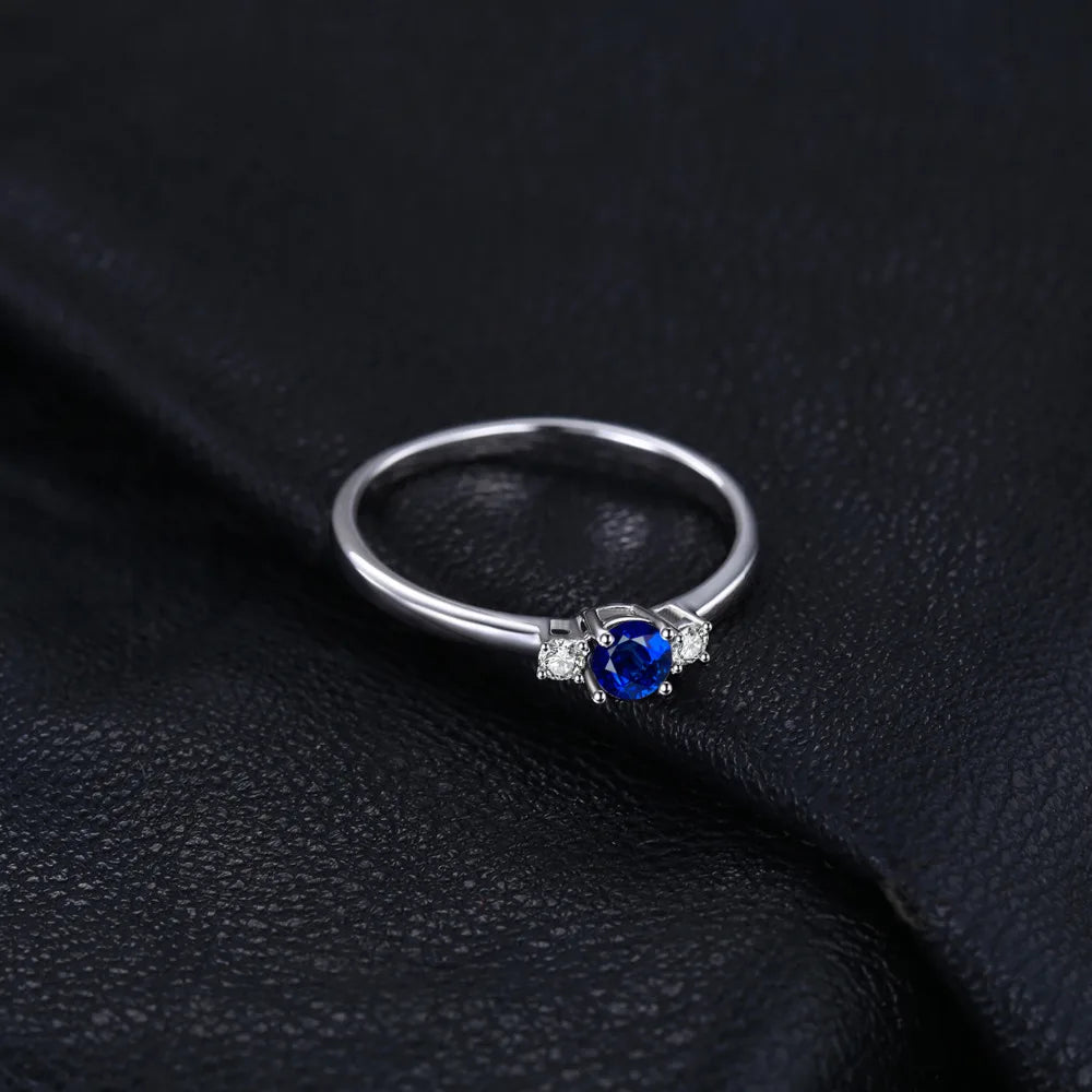 JewelryPalace Trinity Blue Sapphire Promise Ring