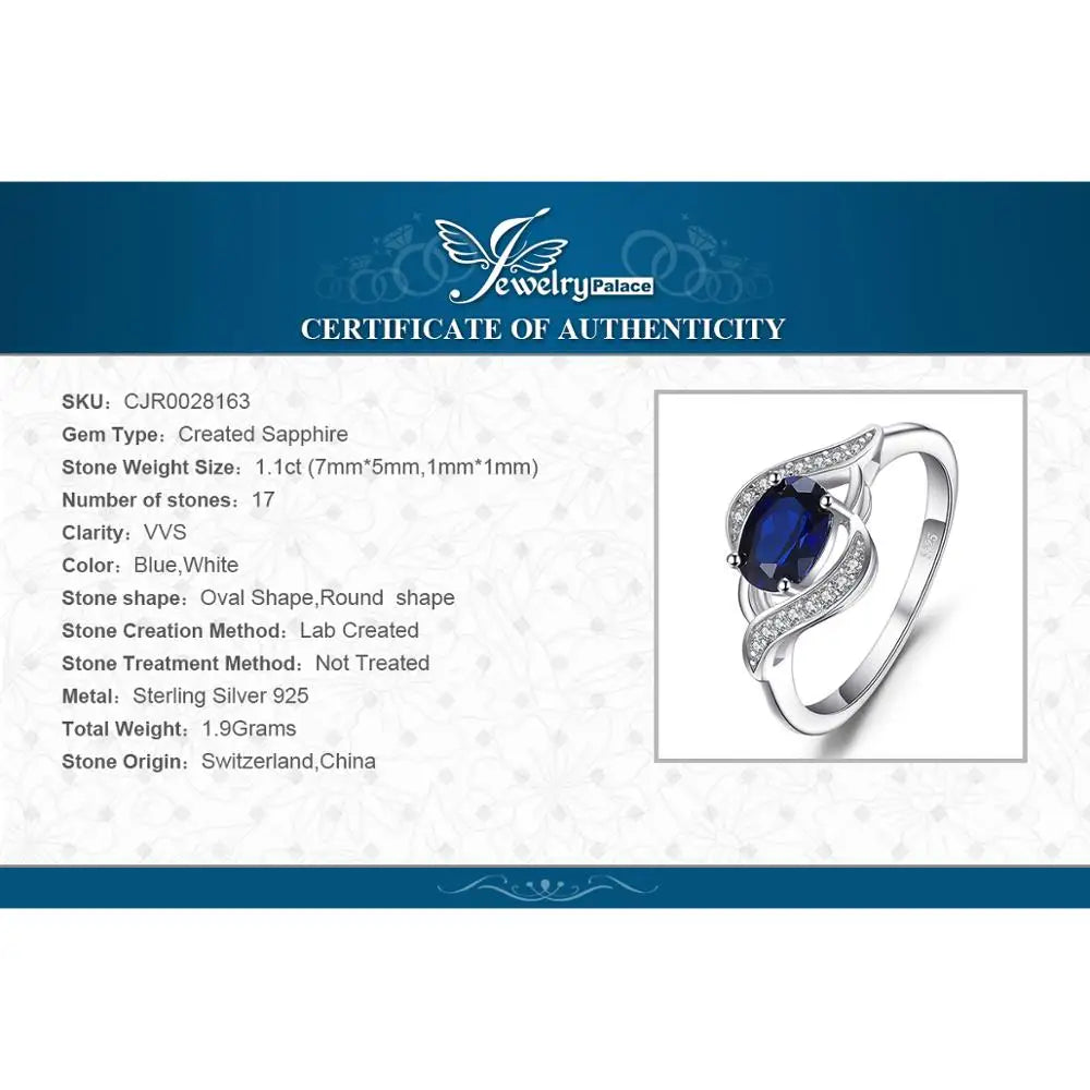 JewelryPalace Celestial Halo Sapphire Ring