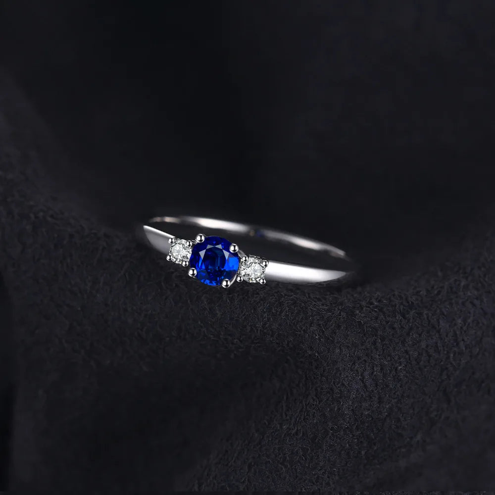 JewelryPalace Trinity Blue Sapphire Promise Ring