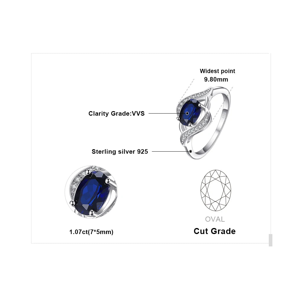 JewelryPalace Celestial Halo Sapphire Ring