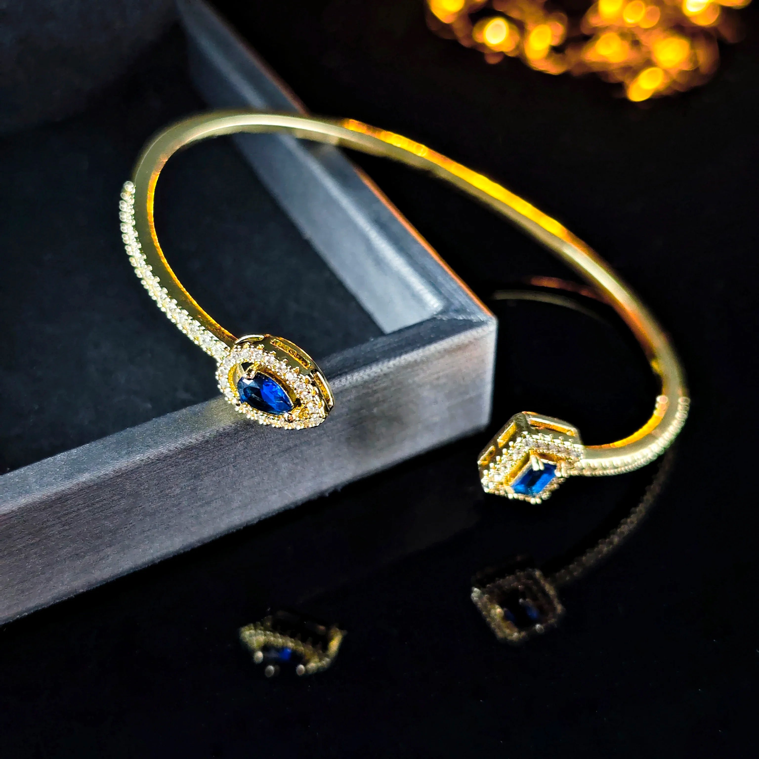 Vipera Geometric Open Cuff Bangle