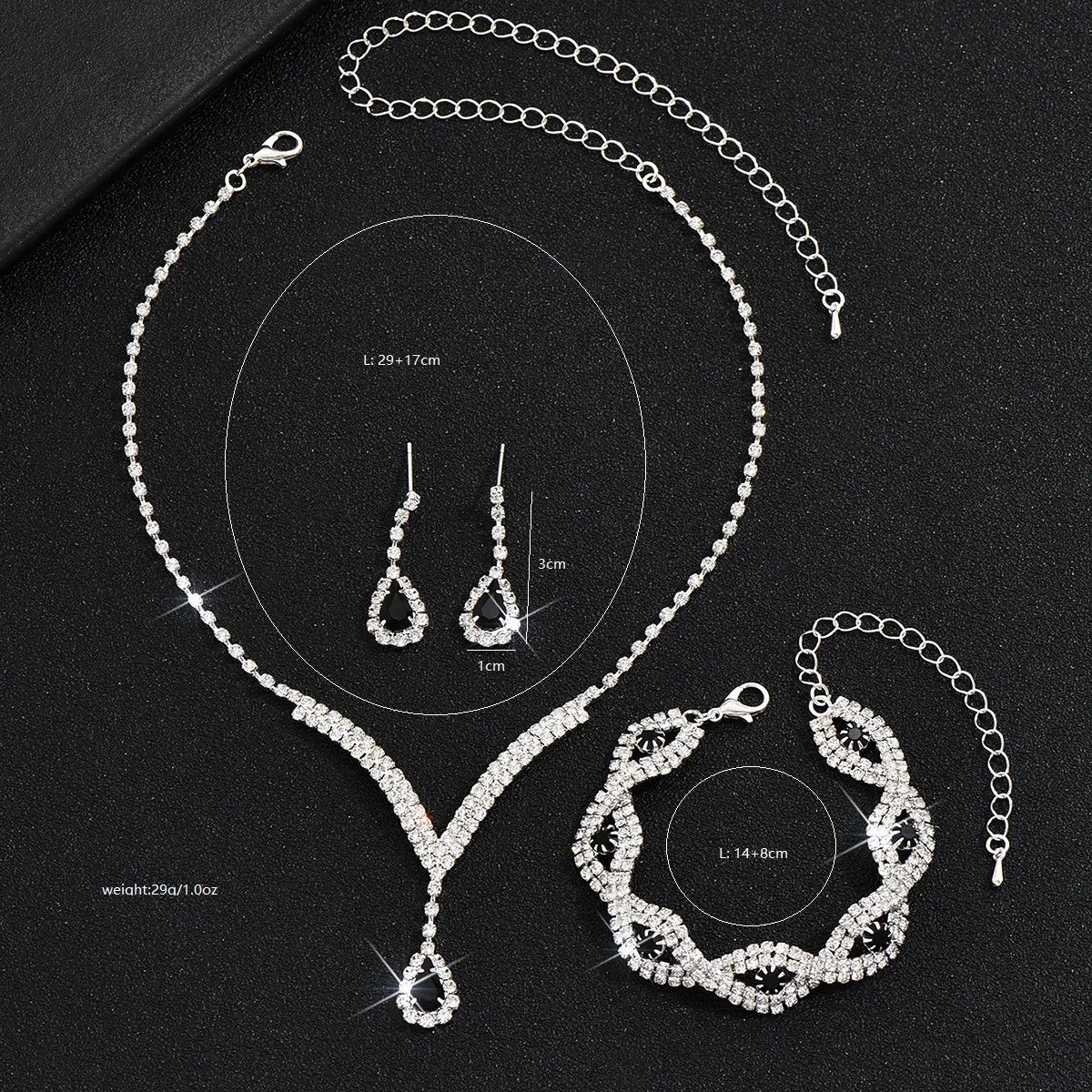 Ethereal Drop 3-Piece Crystal Jewelry Set