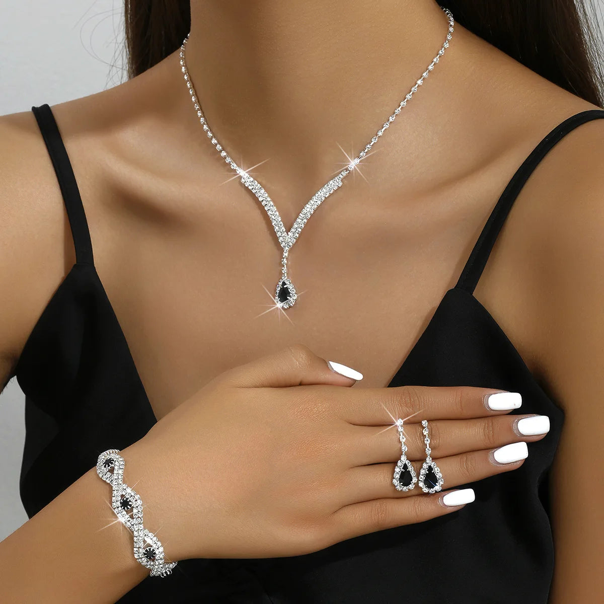 Ethereal Drop 3-Piece Crystal Jewelry Set