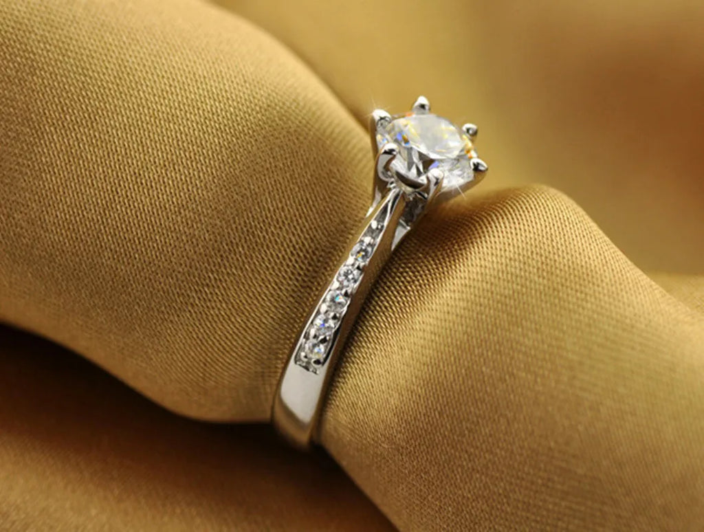 Ava Sterling Silver Solitaire Ring