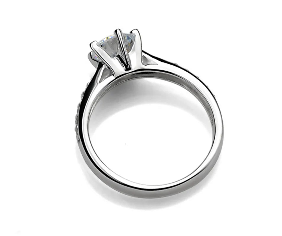 Ava Sterling Silver Solitaire Ring