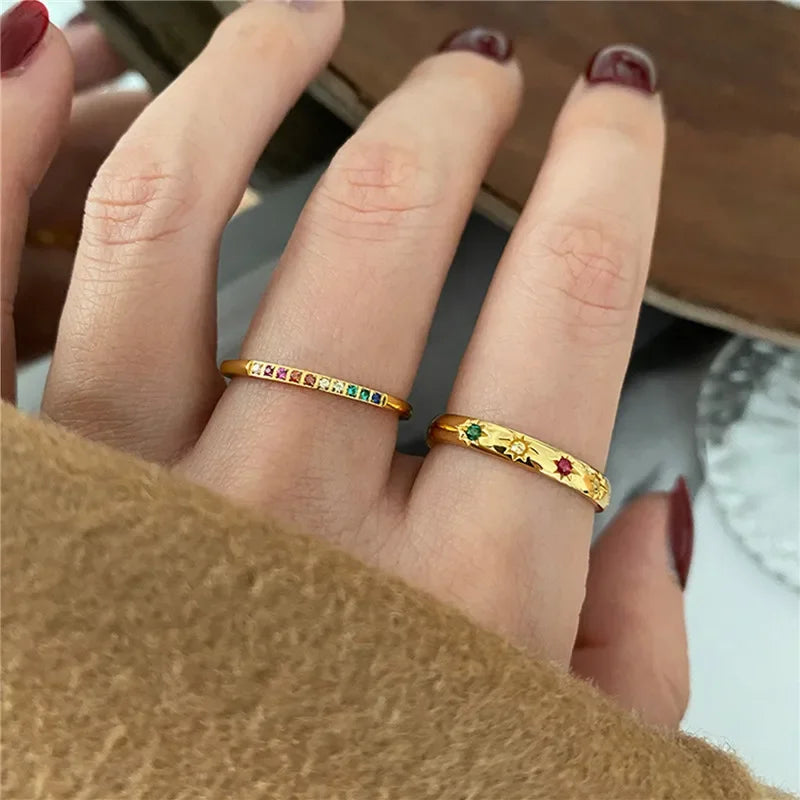 Starlight Rainbow Ring Set