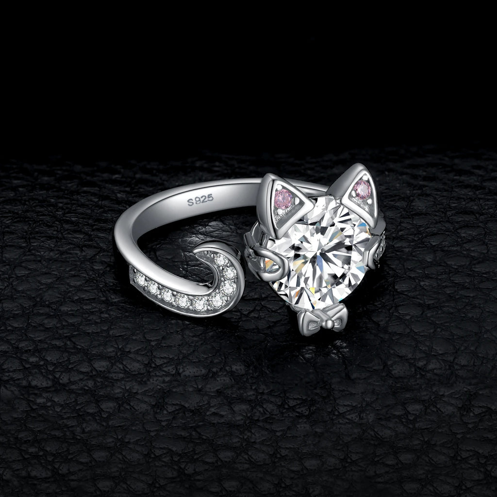 Whisker & Gem Cat Ring