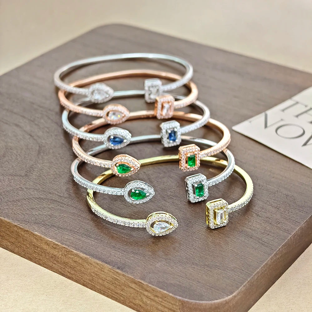 Vipera Geometric Open Cuff Bangle