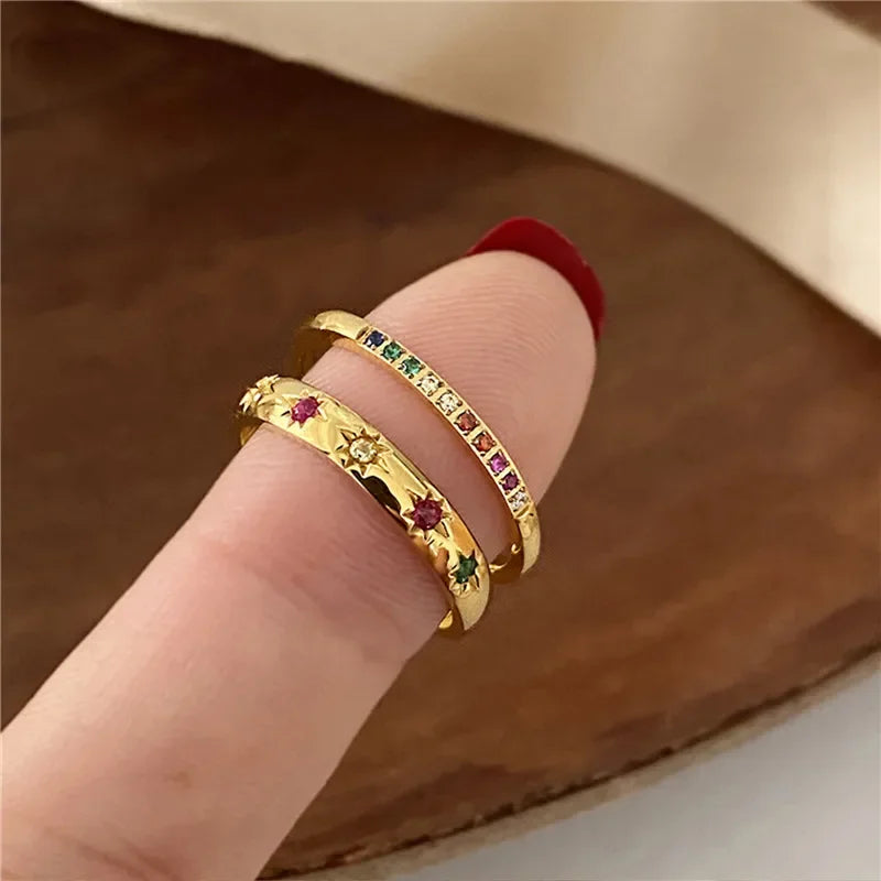 Starlight Rainbow Ring Set