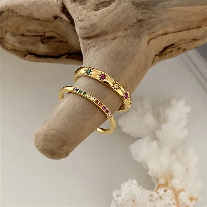 Starlight Rainbow Ring Set