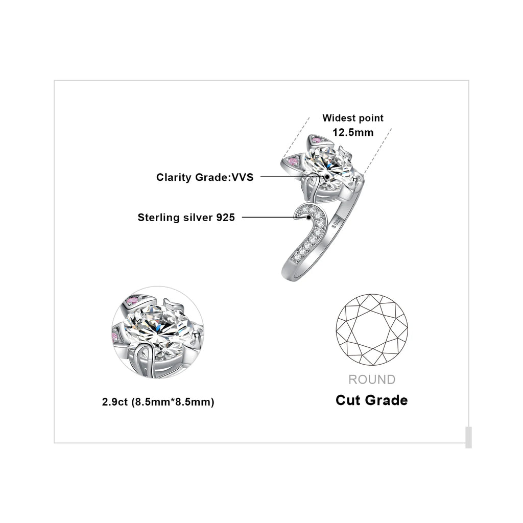 Whisker & Gem Cat Ring