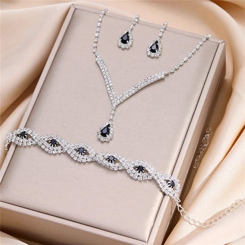 Ethereal Drop 3-Piece Crystal Jewelry Set