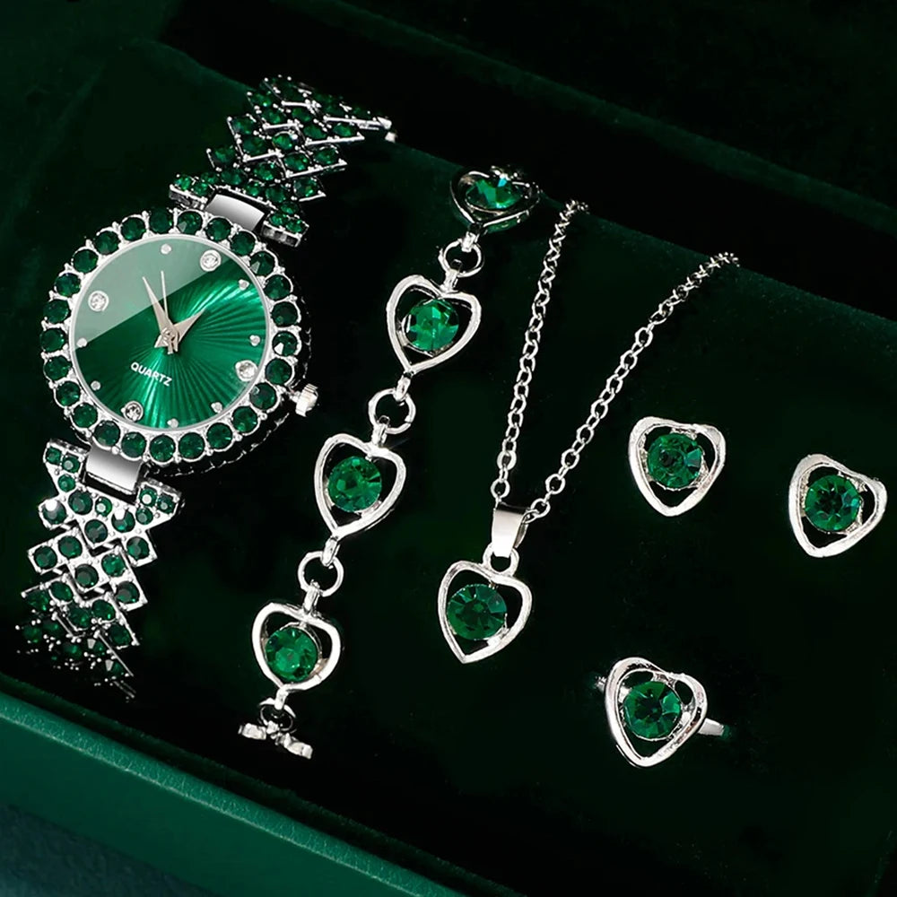 Celestial Heart Elegance Watch & Jewelry Set