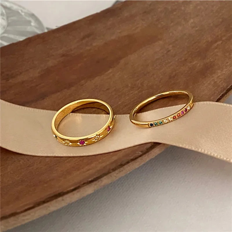 Starlight Rainbow Ring Set