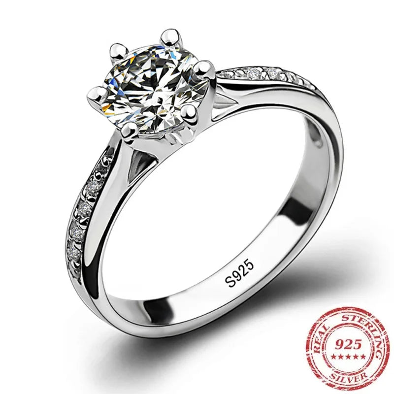 Ava Sterling Silver Solitaire Ring